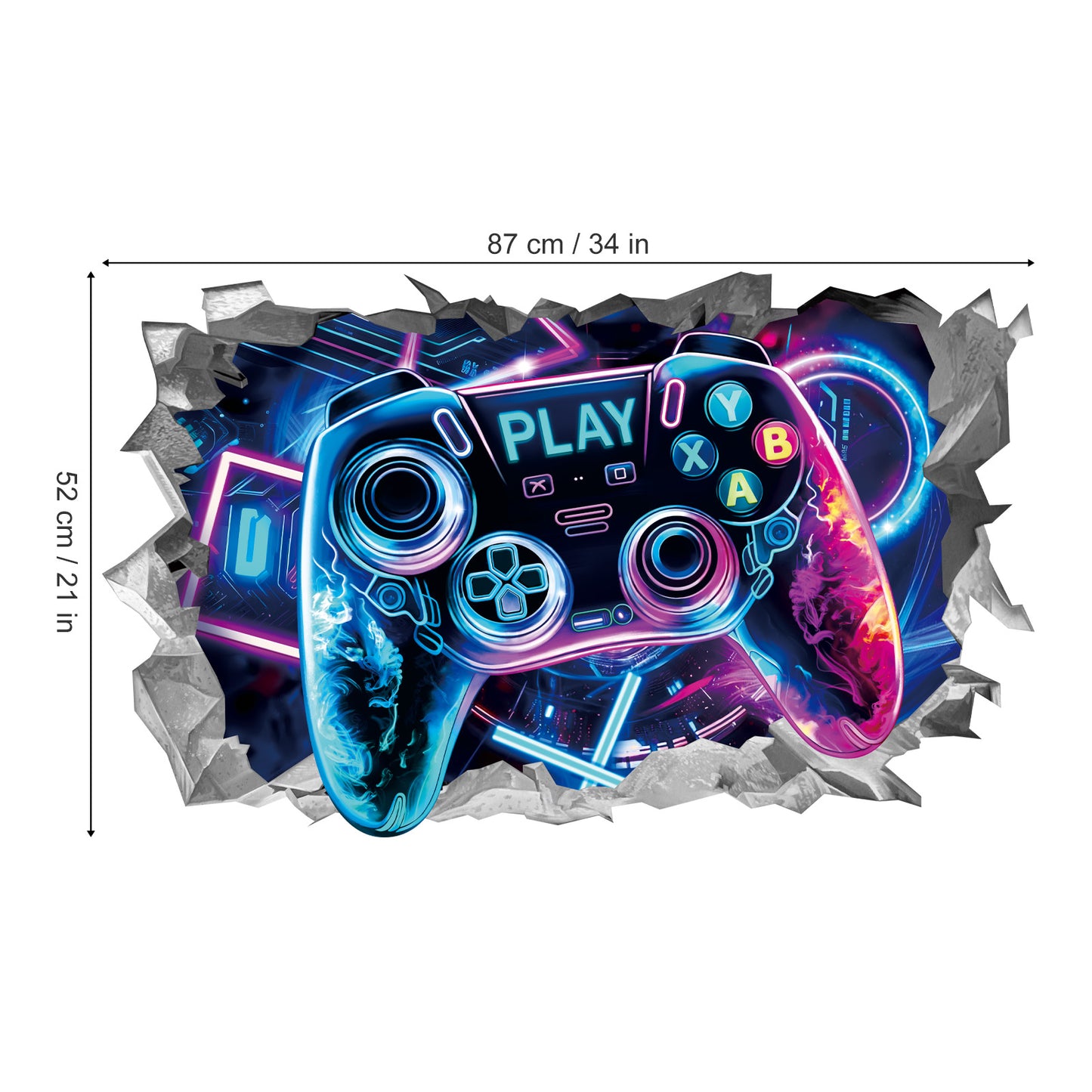 wondever 3D Game Wall Stickers Gamer Controller Gaming Peel and Stick Wall Art Decals