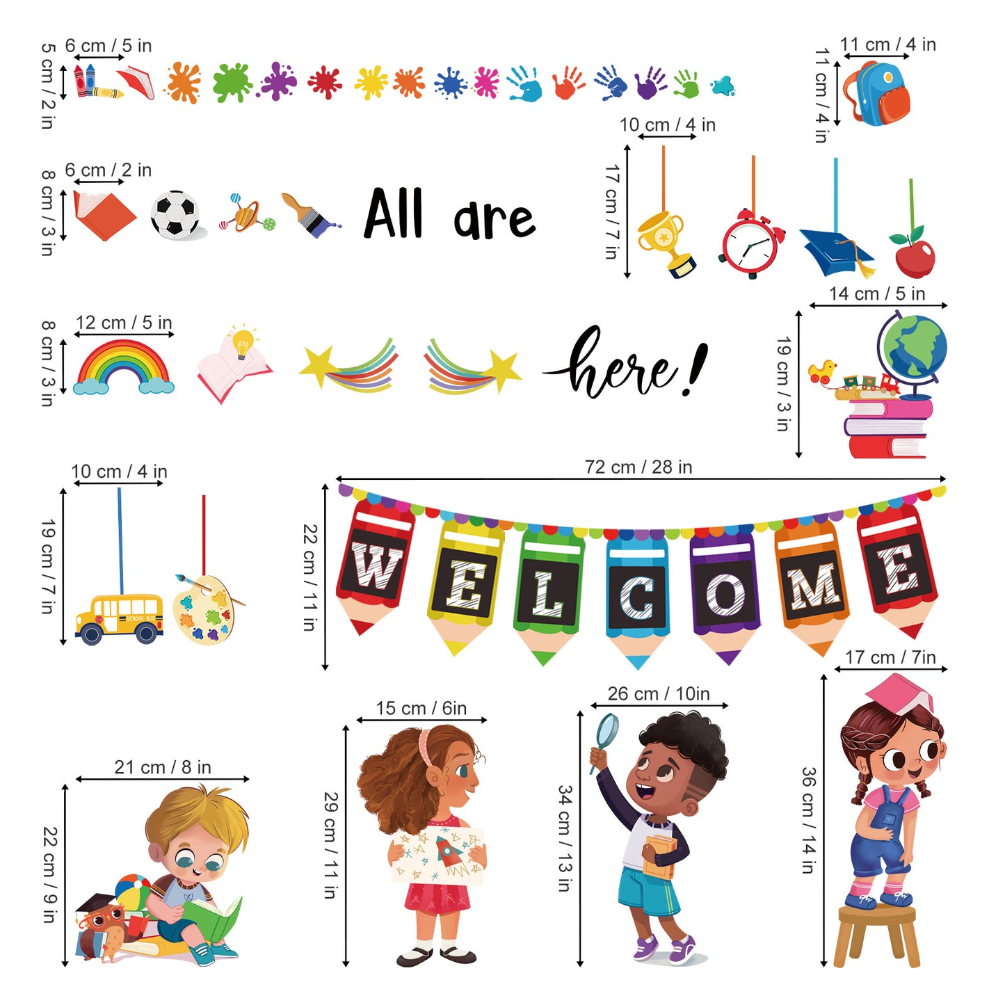 wondever Reading Corner Colorful Pencils Wall Stickers Equality Theme Inspirational Quotes Paint Splatter Peel and Stick Wall Art Decals