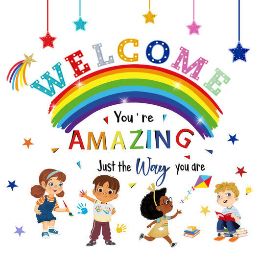 wondever Reading Corner Rainbow Wall Decals Kids Inspirational Quotes Peel and Stick Wall Art Stickers